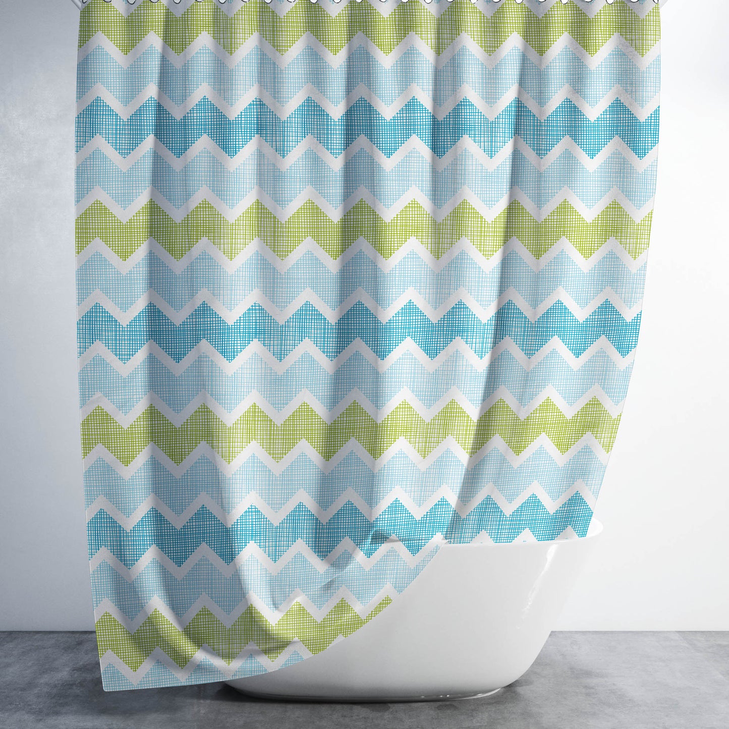 Rideau de douche déco en tissu avec Crochets inclus