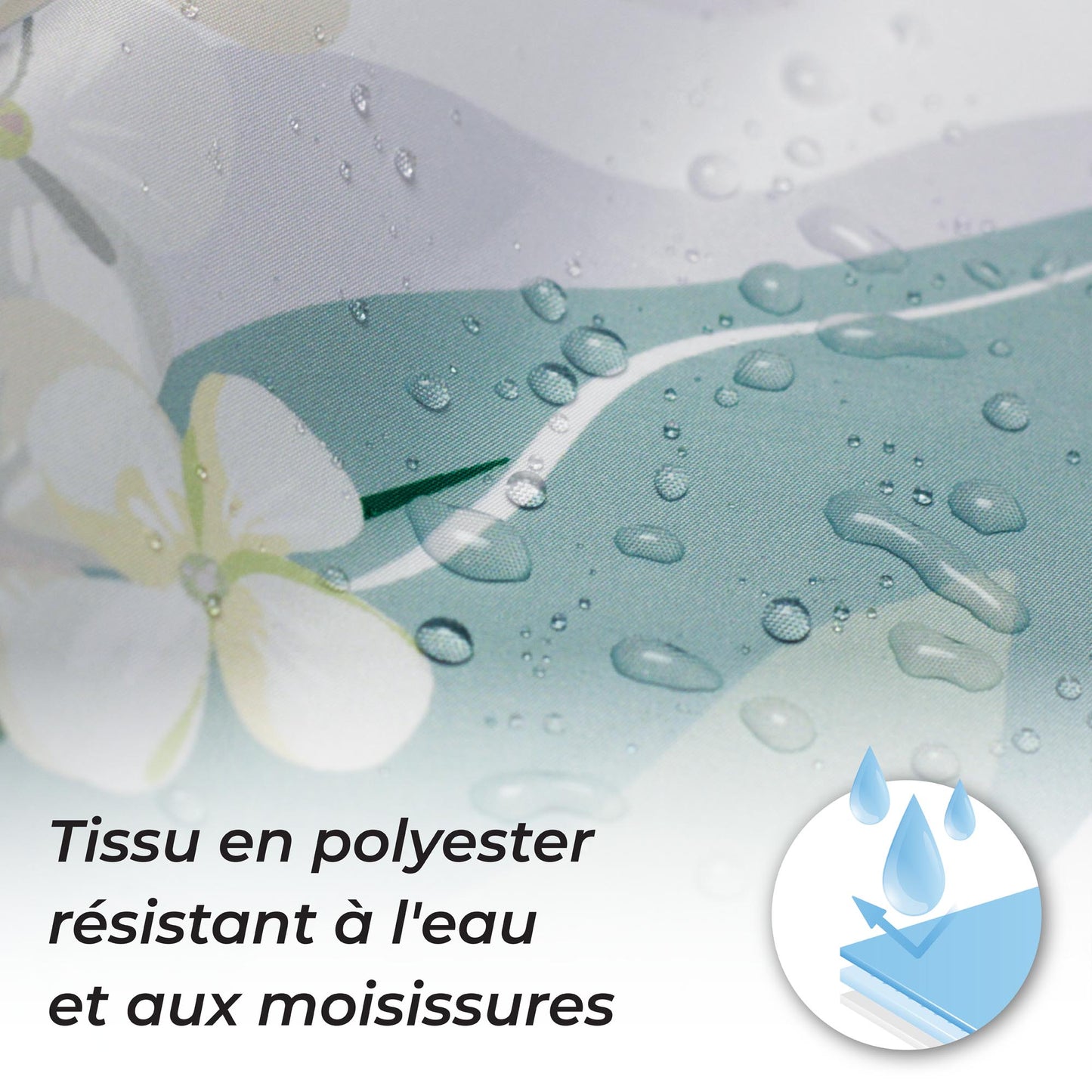 Rideau de douche petit ange avec anneaux inclus