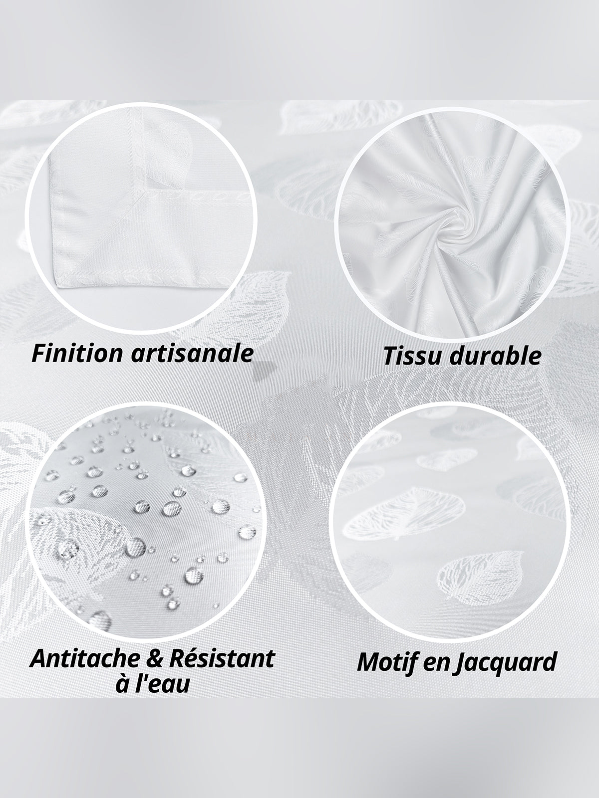 Nappe de table anti-tache en jacquard motif floral