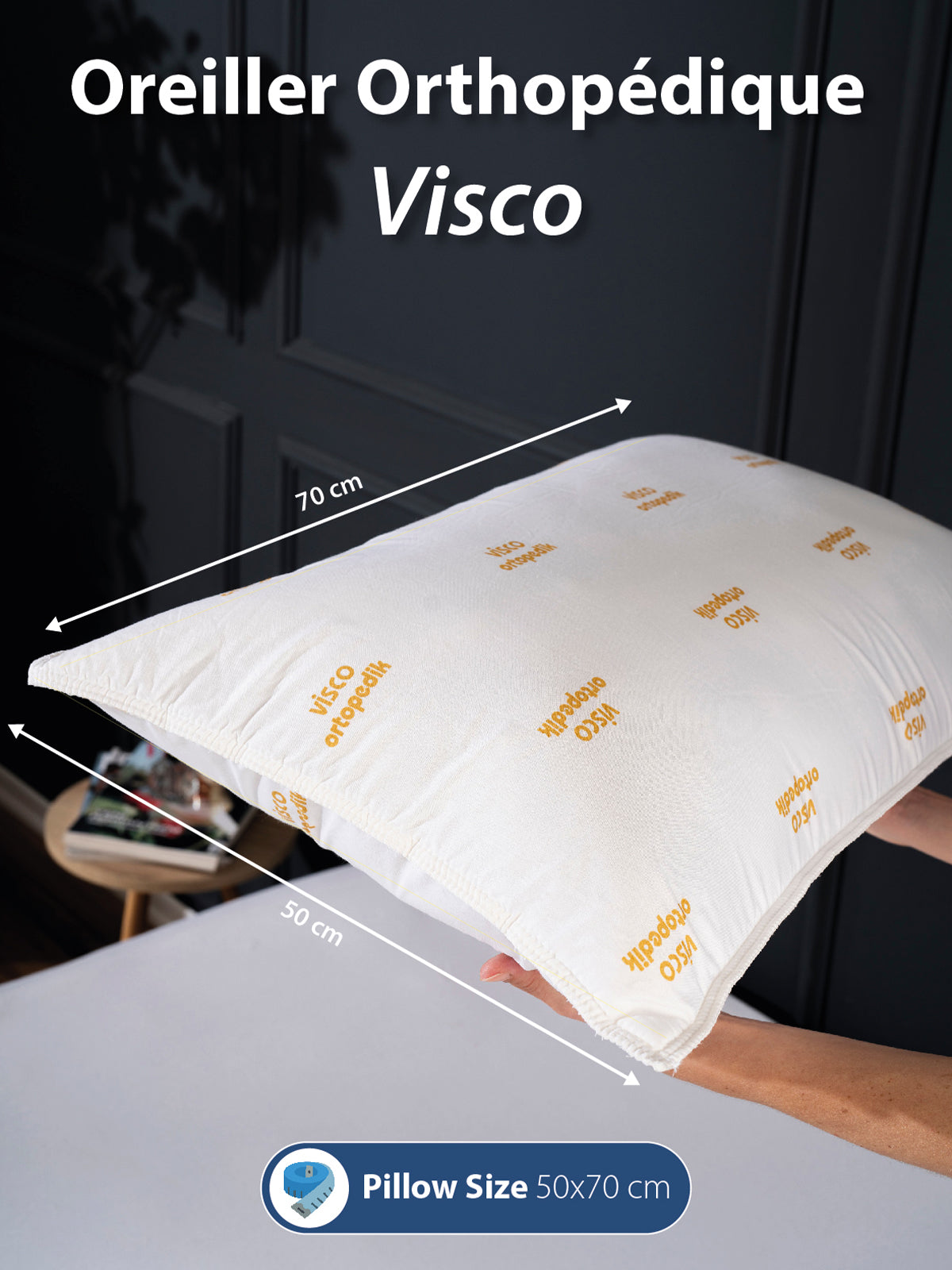 Oreiller orthopédique 50x70 à mémoire de forme