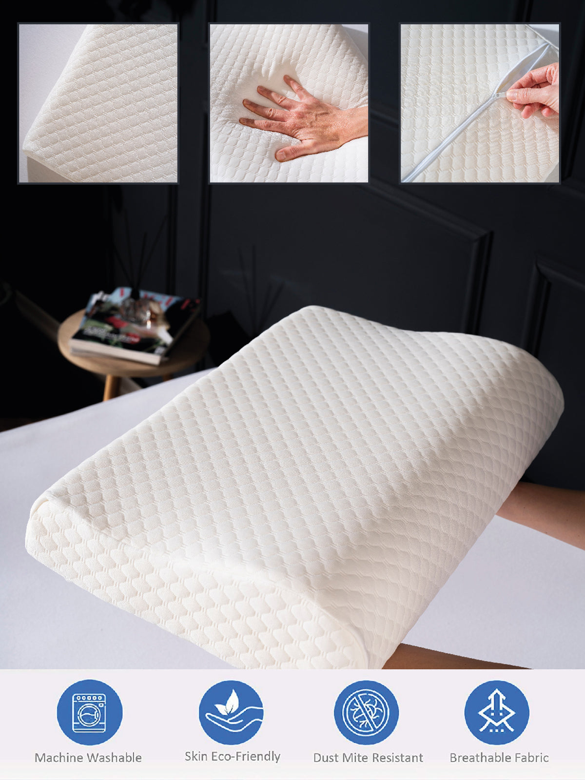 Oreiller Ergonomique cervical Mémoire de Forme 40x60