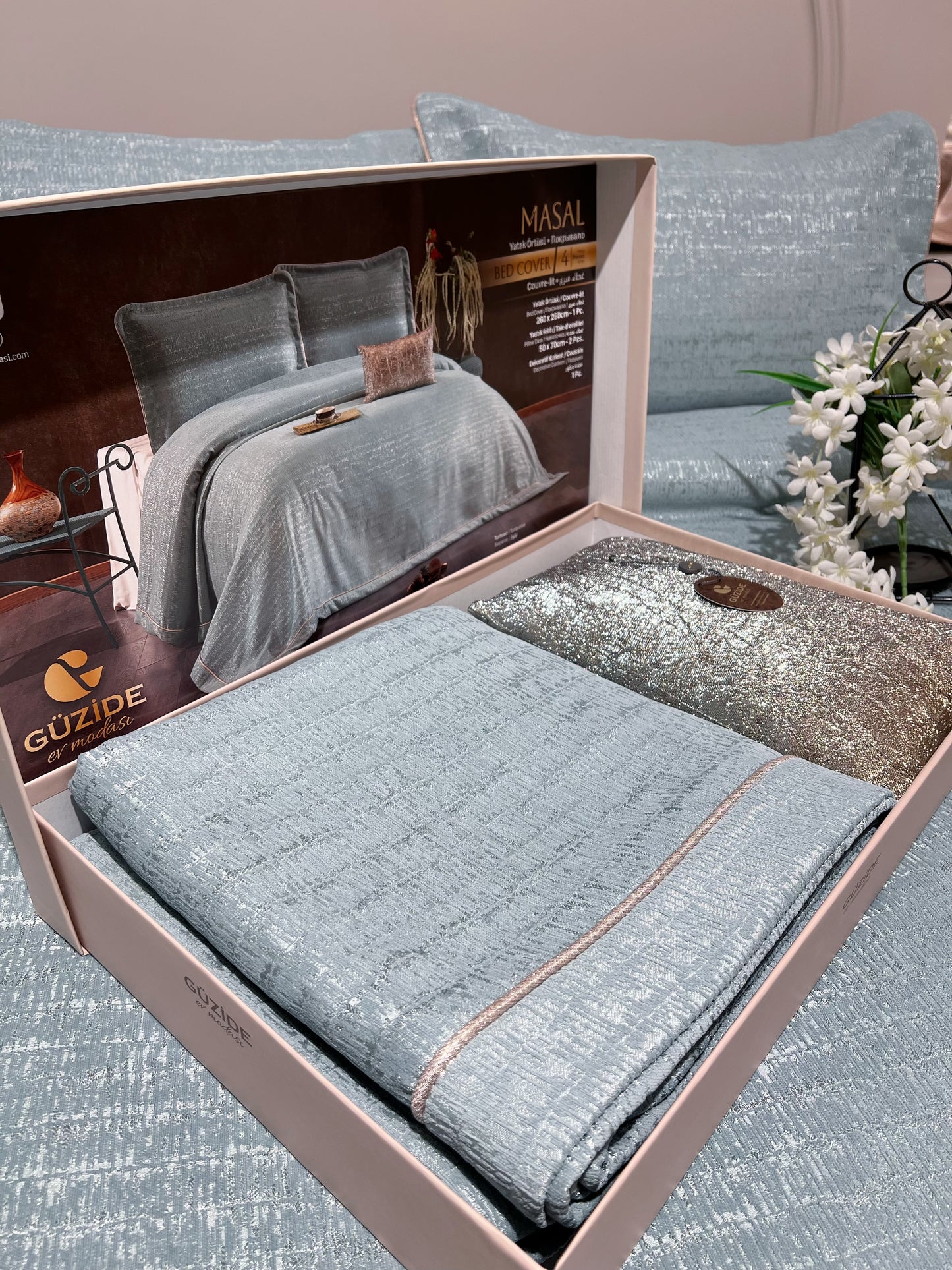 Parure de lit en jacquard luxueux