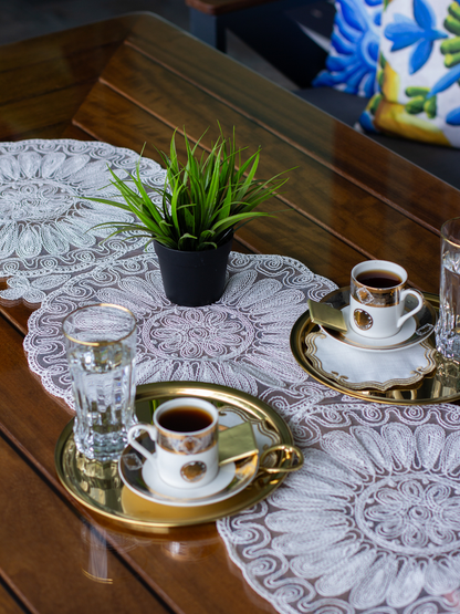 Set de Table 7 Pcs - Lot de 6 napperons avec un Chemin de Table - Venezia