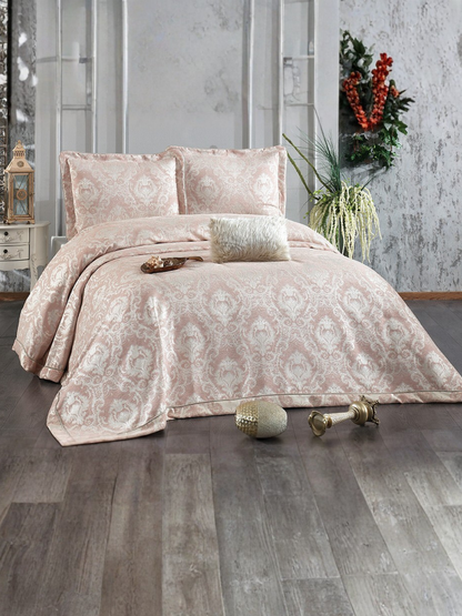 Couvre-lit 260x260 avec 2 taies d’oreillers assorties - Safir