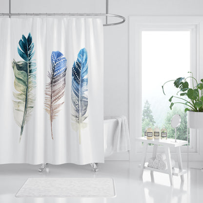 Rideau de salle de bain imperméable 180x200 de motif en plumes