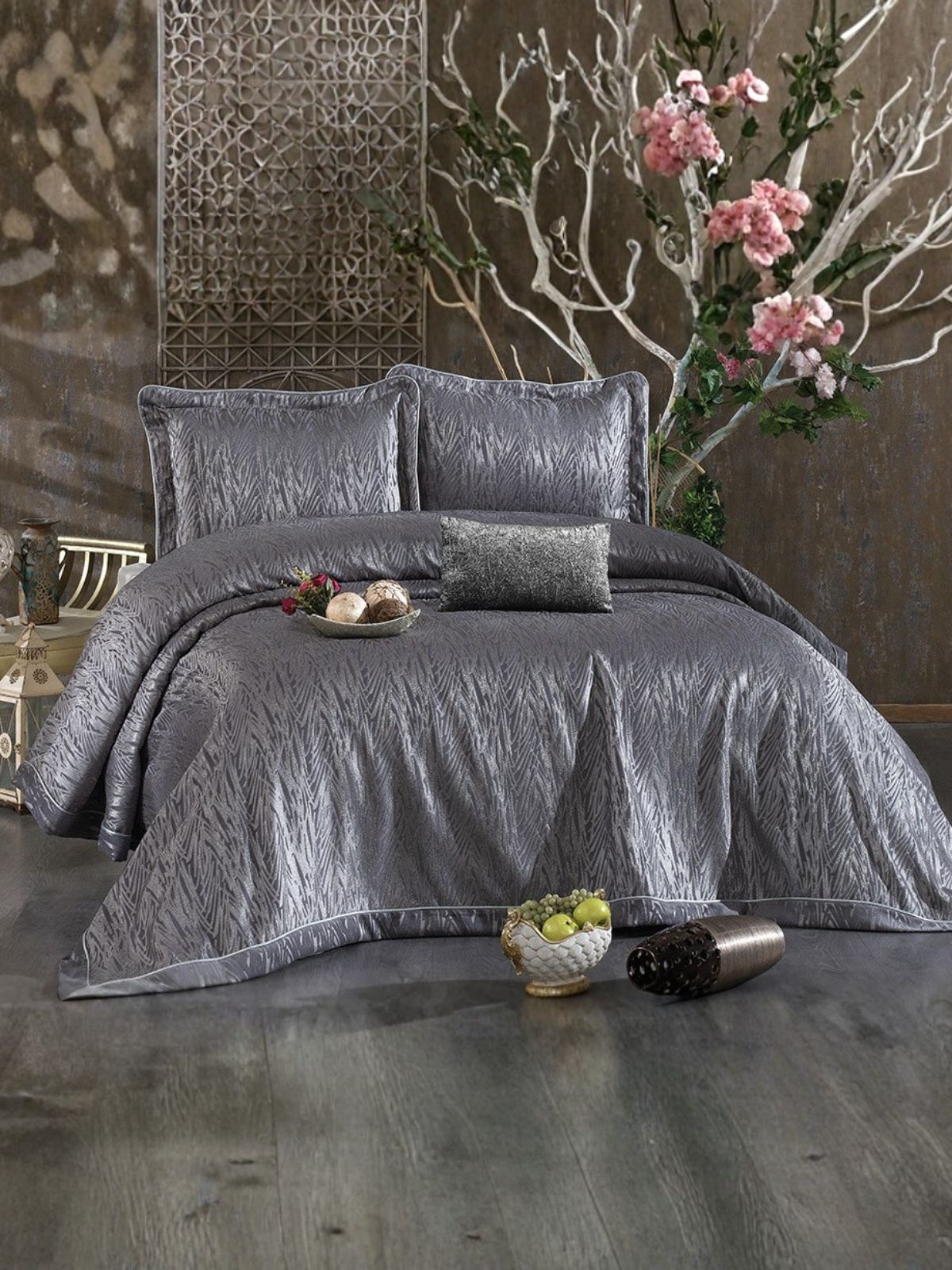 Ensemble couvre-lit jacquard 2 personnes 260x260 - Vivaldi