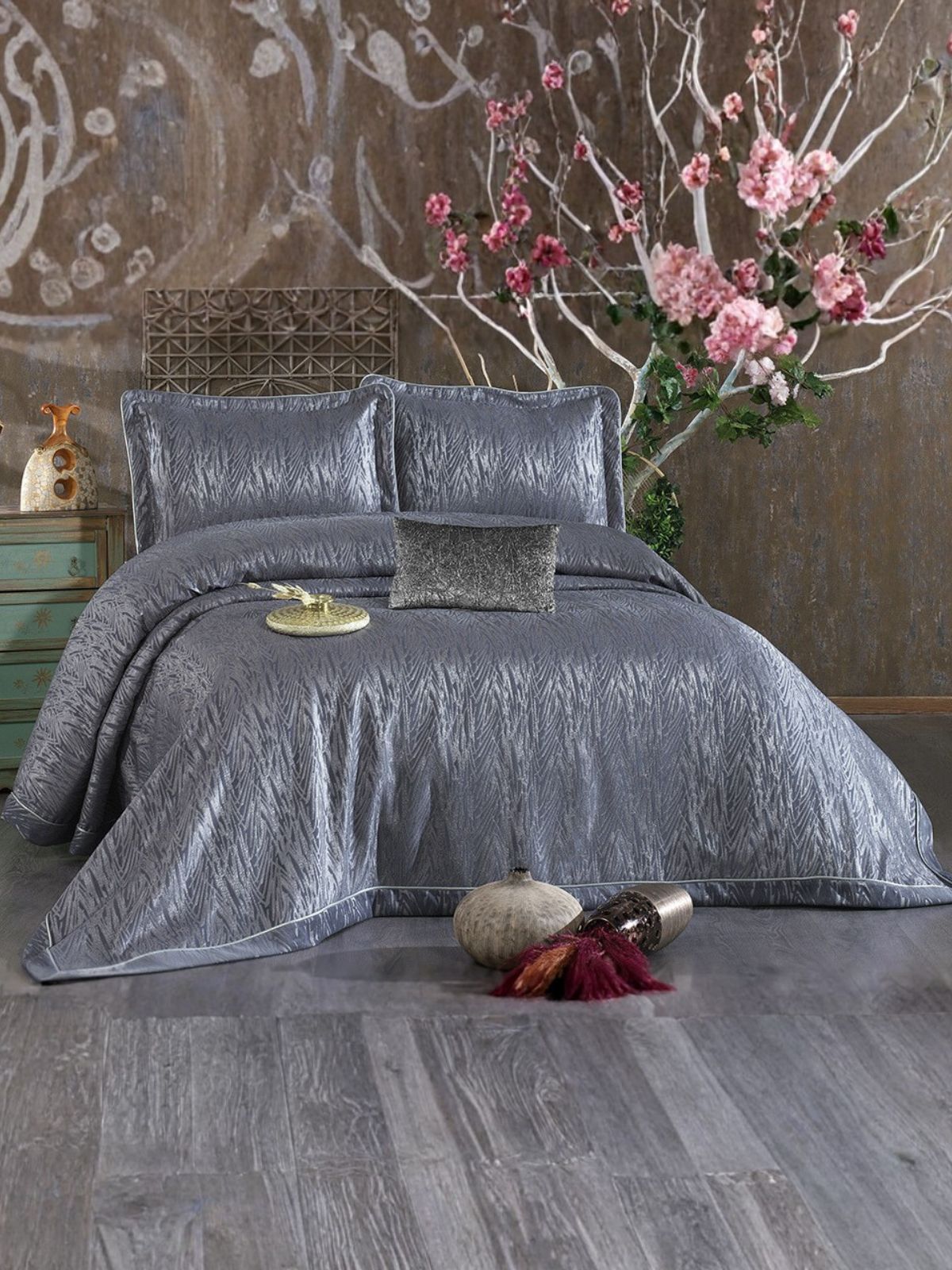 Ensemble couvre-lit jacquard 2 personnes 260x260 - Vivaldi