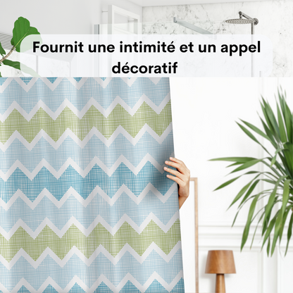 Rideau de douche déco en tissu avec Crochets inclus