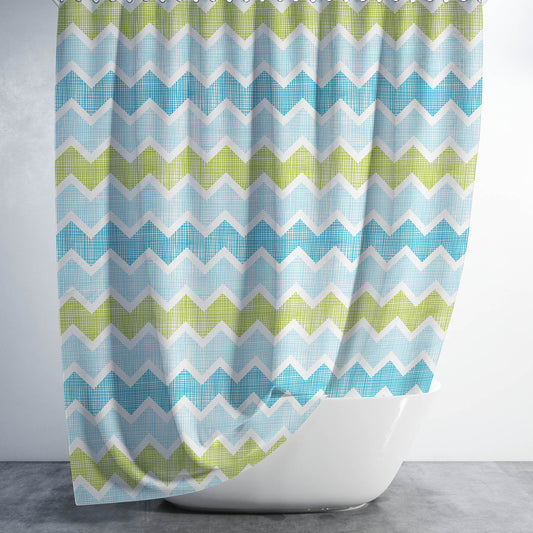 Rideau de douche déco en tissu avec Crochets inclus