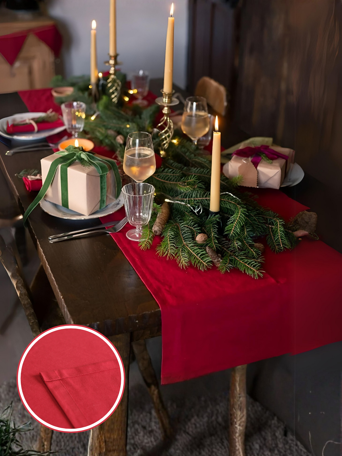 Chemin de table coton 40x140 cm – Résistant, élégant et multi-usage