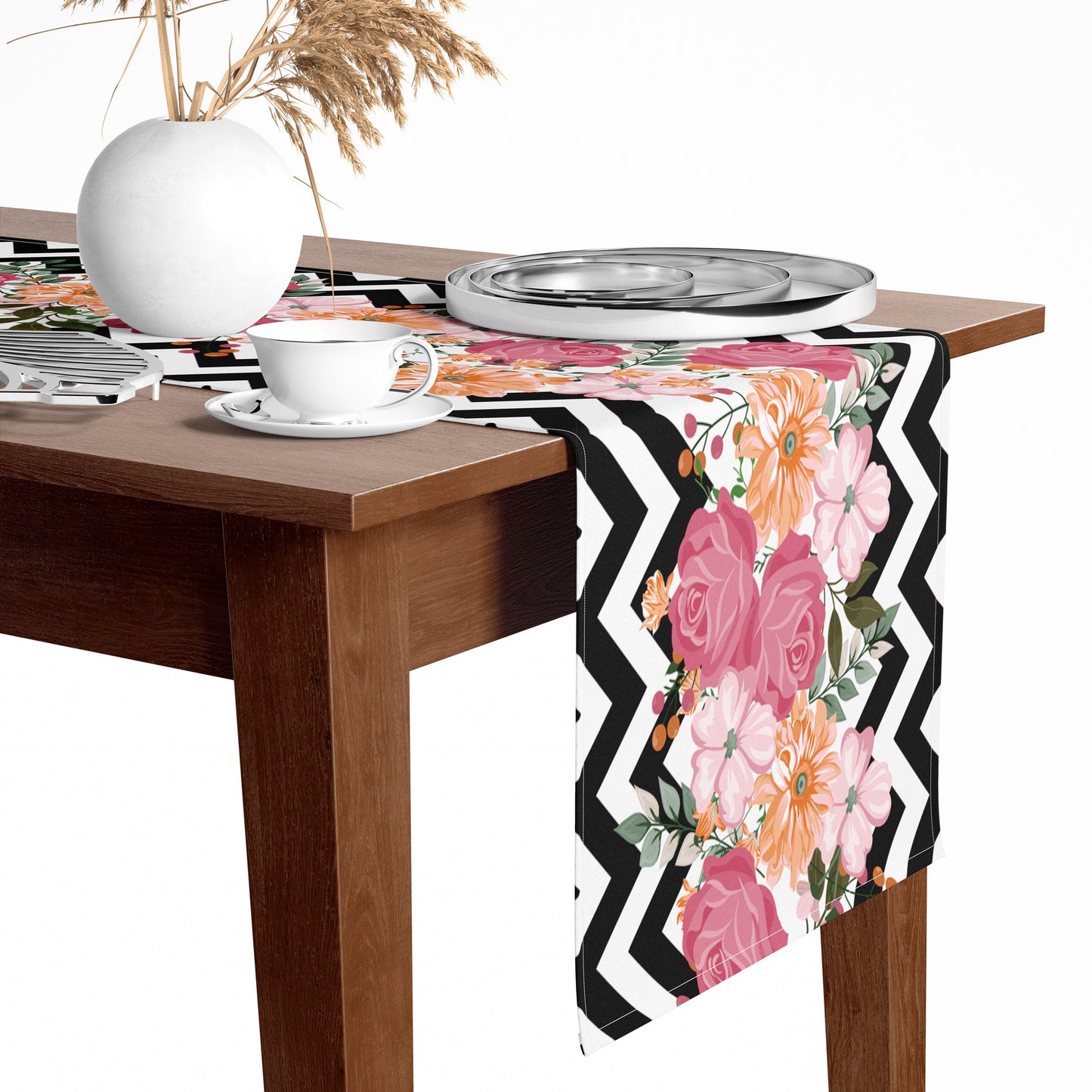 Chemin de table contemporain aspect velouté 45 x 150 cm