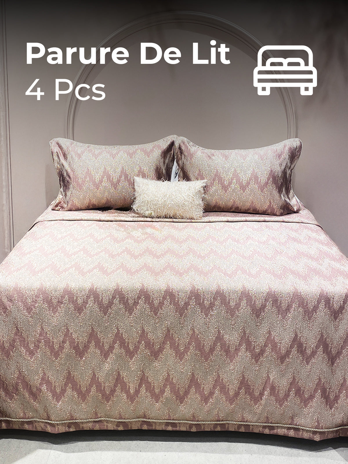 Parure de Lit 2 personnes 260x260 - Ensemble de 4 Pièces