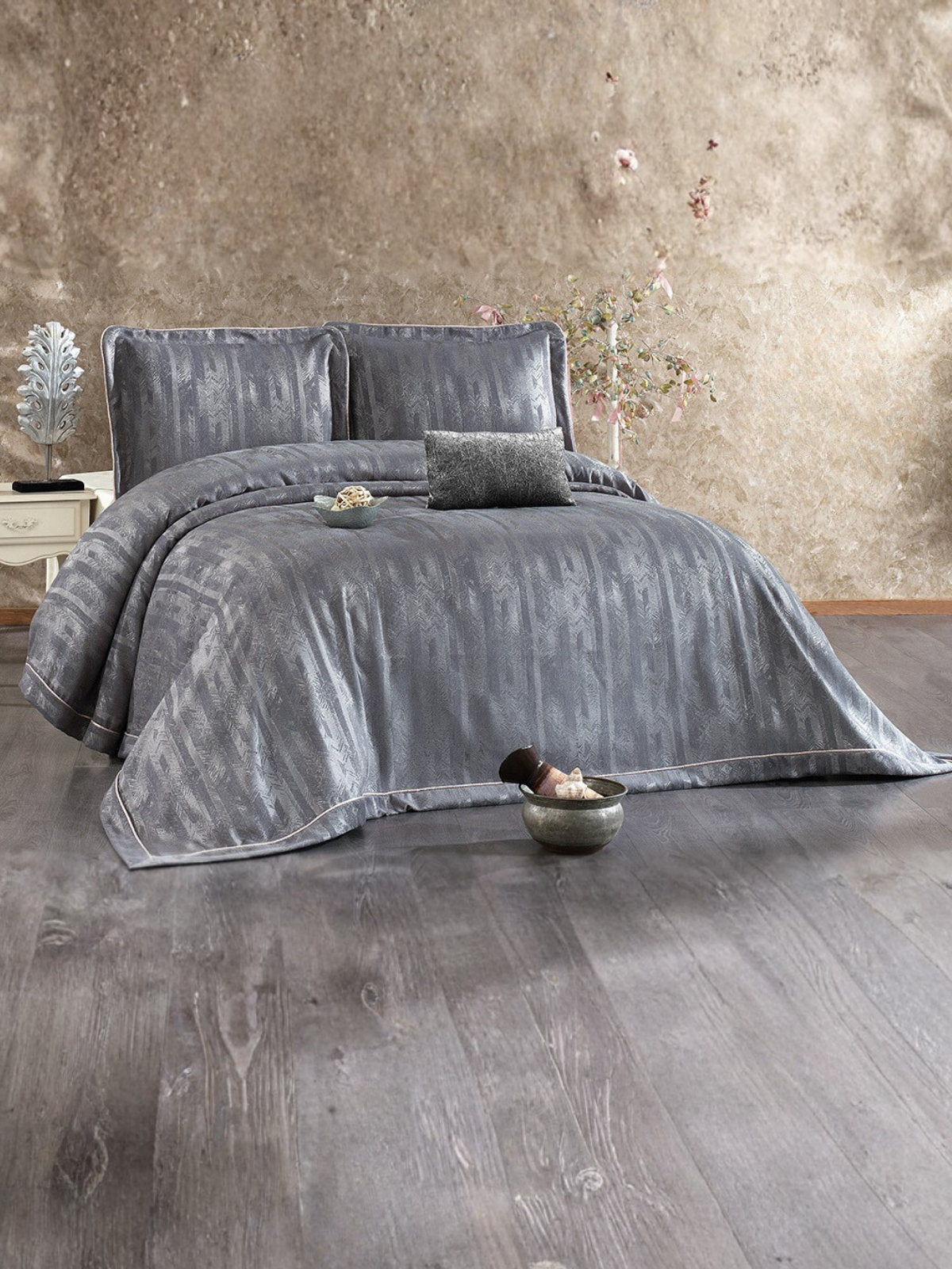 Couvre lit 4 pièces en jacquard - Riva