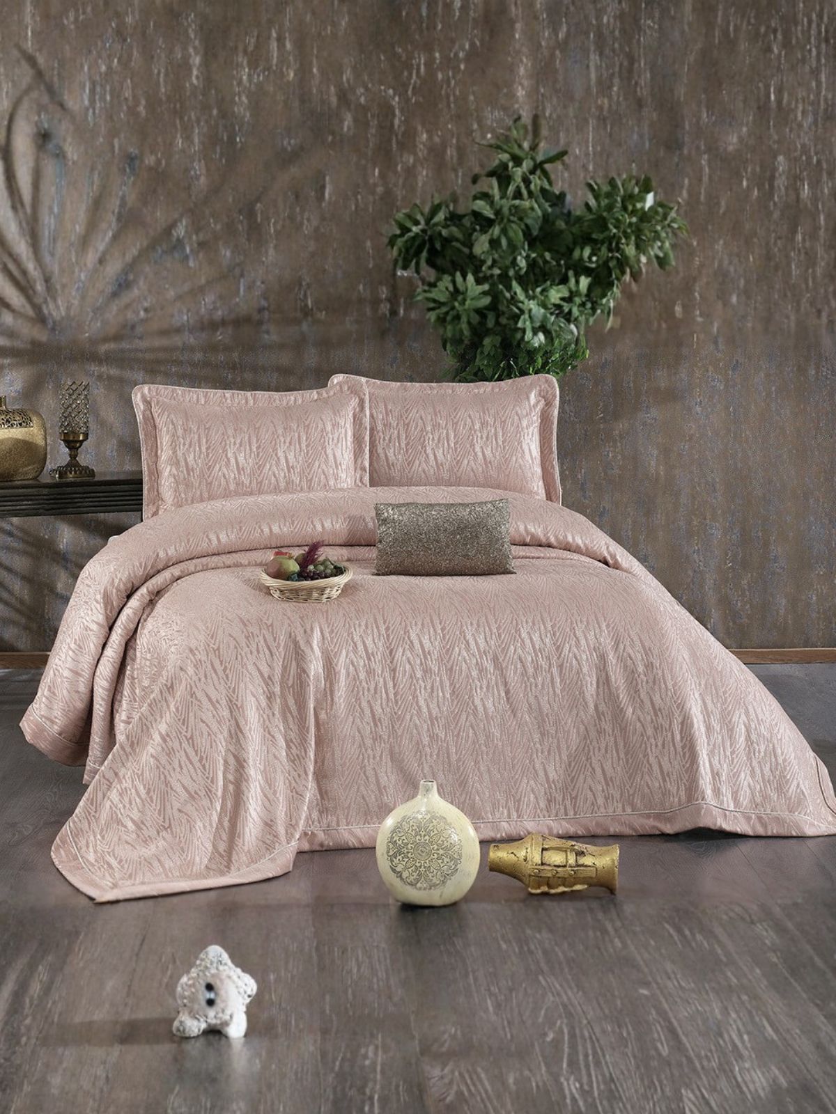 Ensemble couvre-lit jacquard 2 personnes 260x260 - Vivaldi