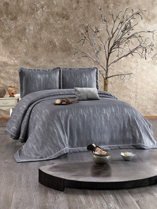 Parrure de lit 2 personnes en jacquard 260x260 - Lilyana