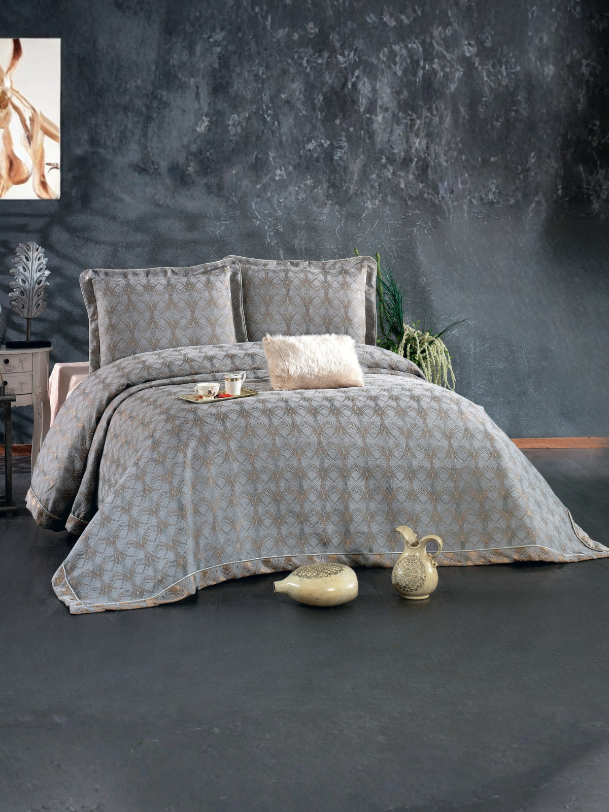 Couvre lit 4 Pièces haut de gamme 260x260 - Podyum