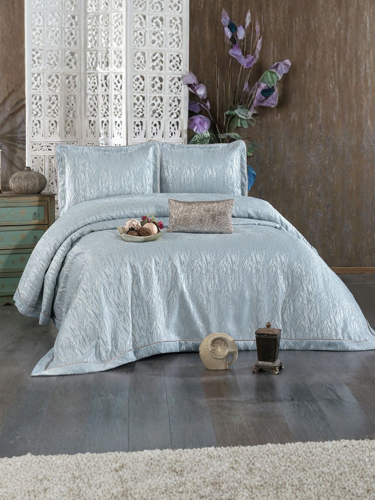 Ensemble couvre-lit jacquard 2 personnes 260x260 - Vivaldi