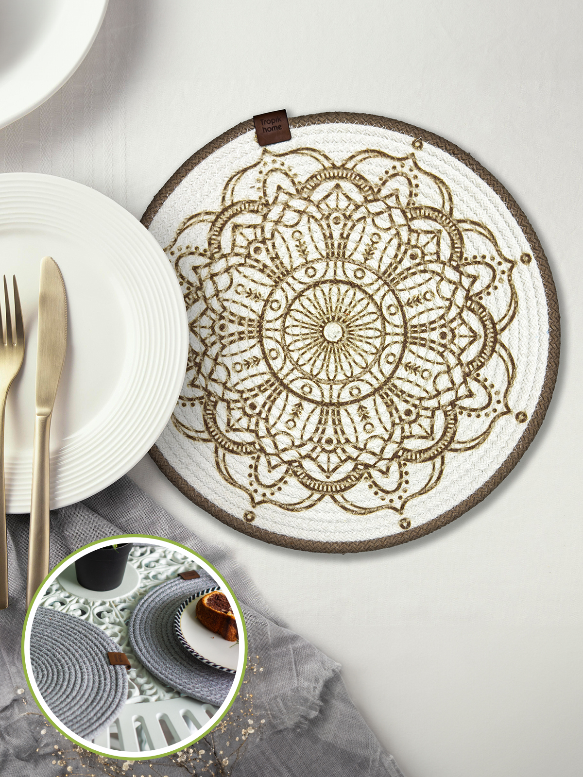 Dessous de Plat 32x32 cm (Lot de 2) – Set de table Décoratif Rigide