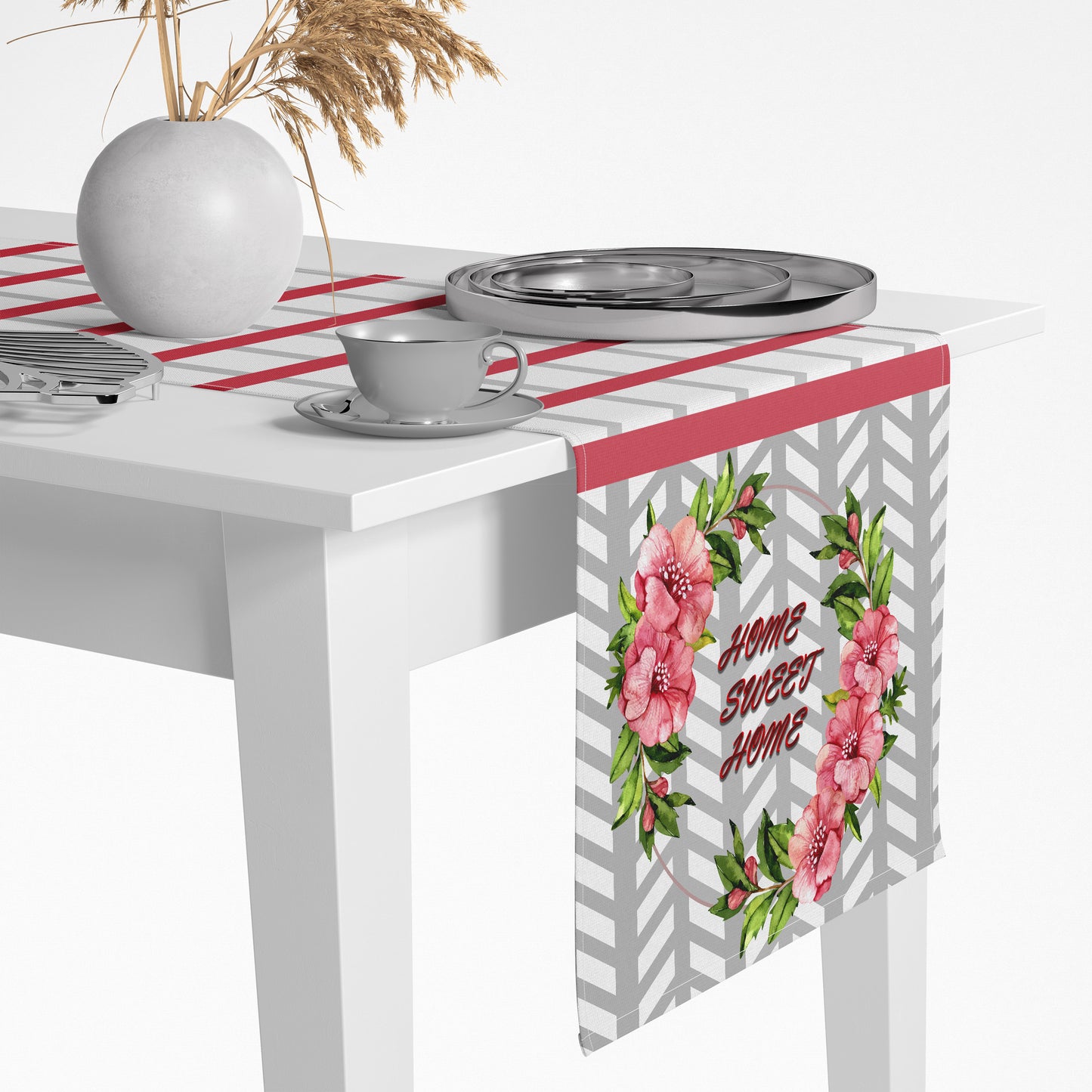 Chemin de table contemporain aspect velouté 45 x 150 cm