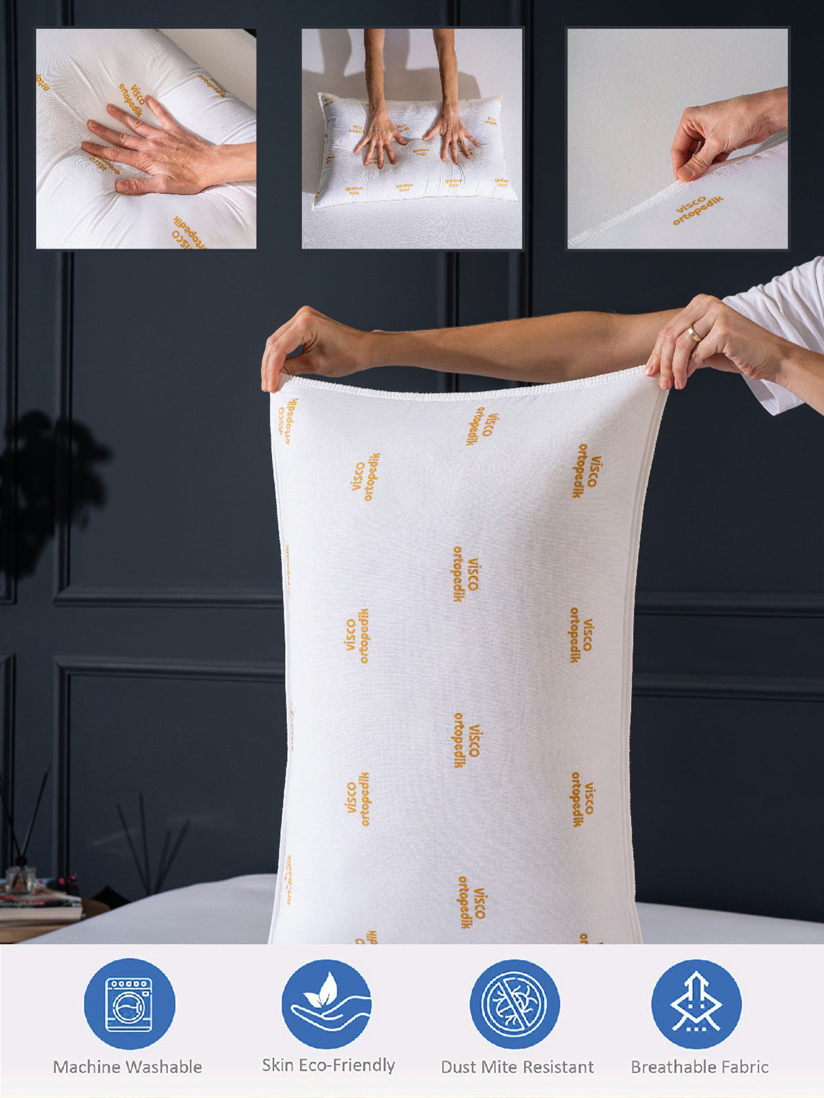Oreiller orthopédique 50x70 à mémoire de forme