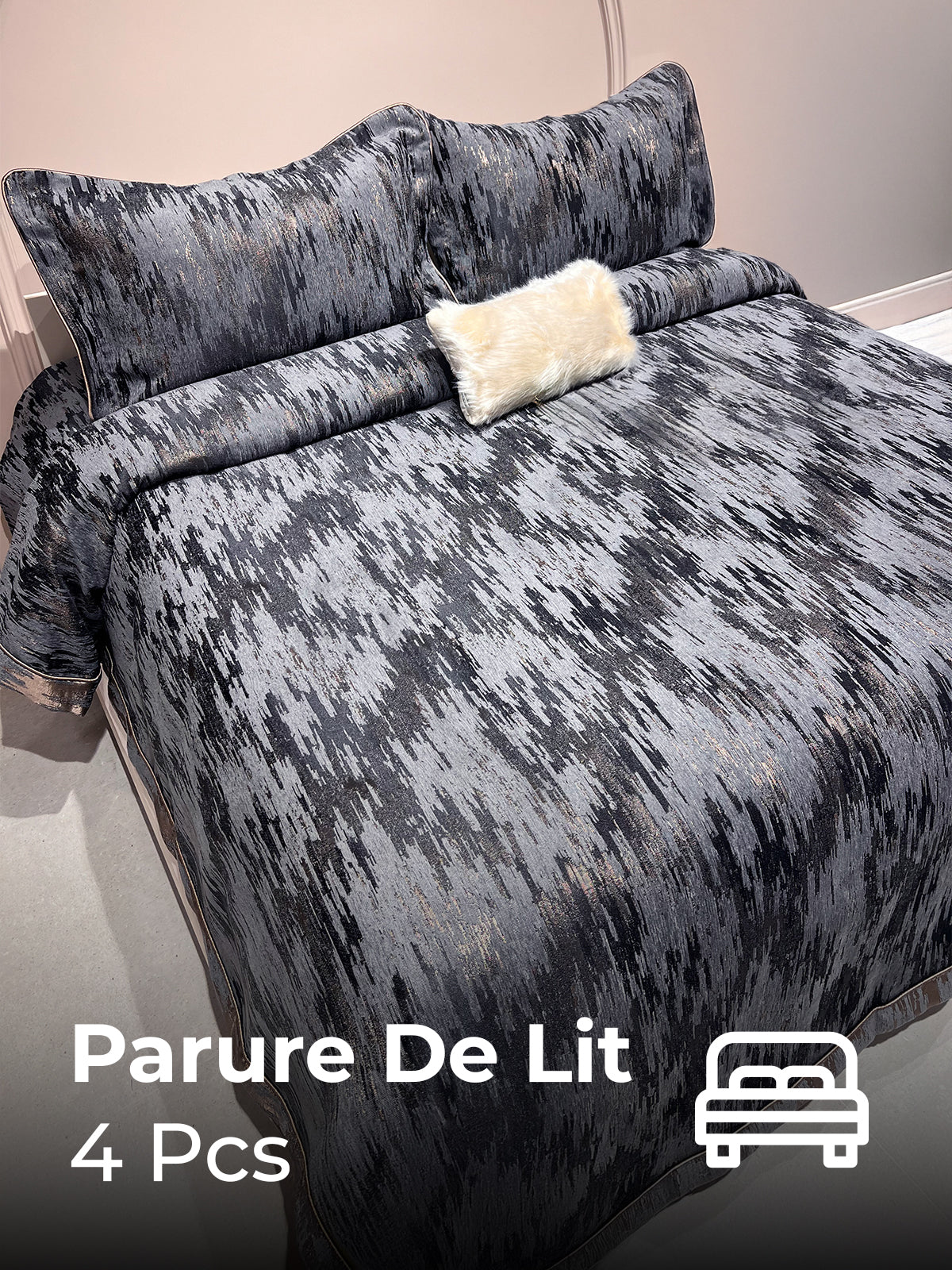 Parure de lit double avec Oreillers et Coussin